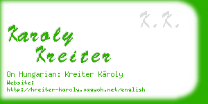 karoly kreiter business card